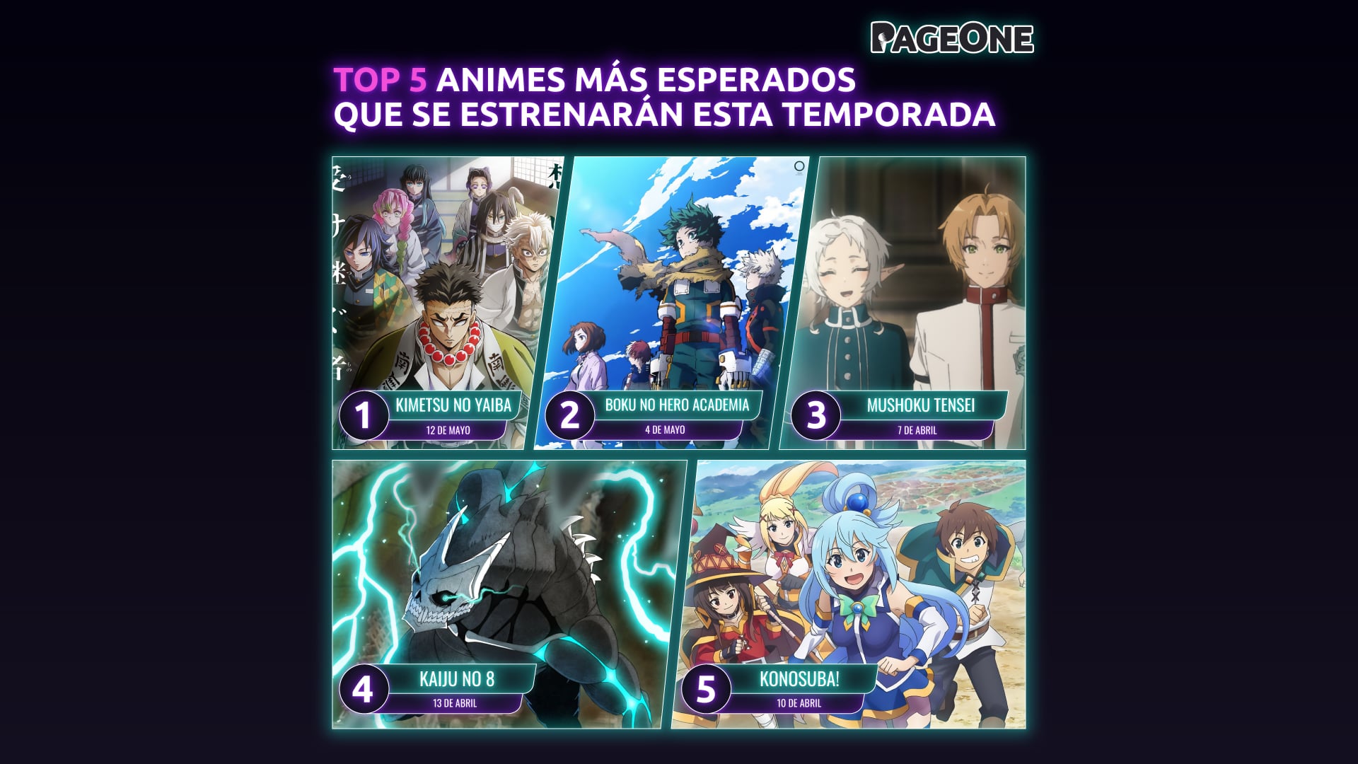 Top 5 Animes más esperados que se estrenarán esta temporada