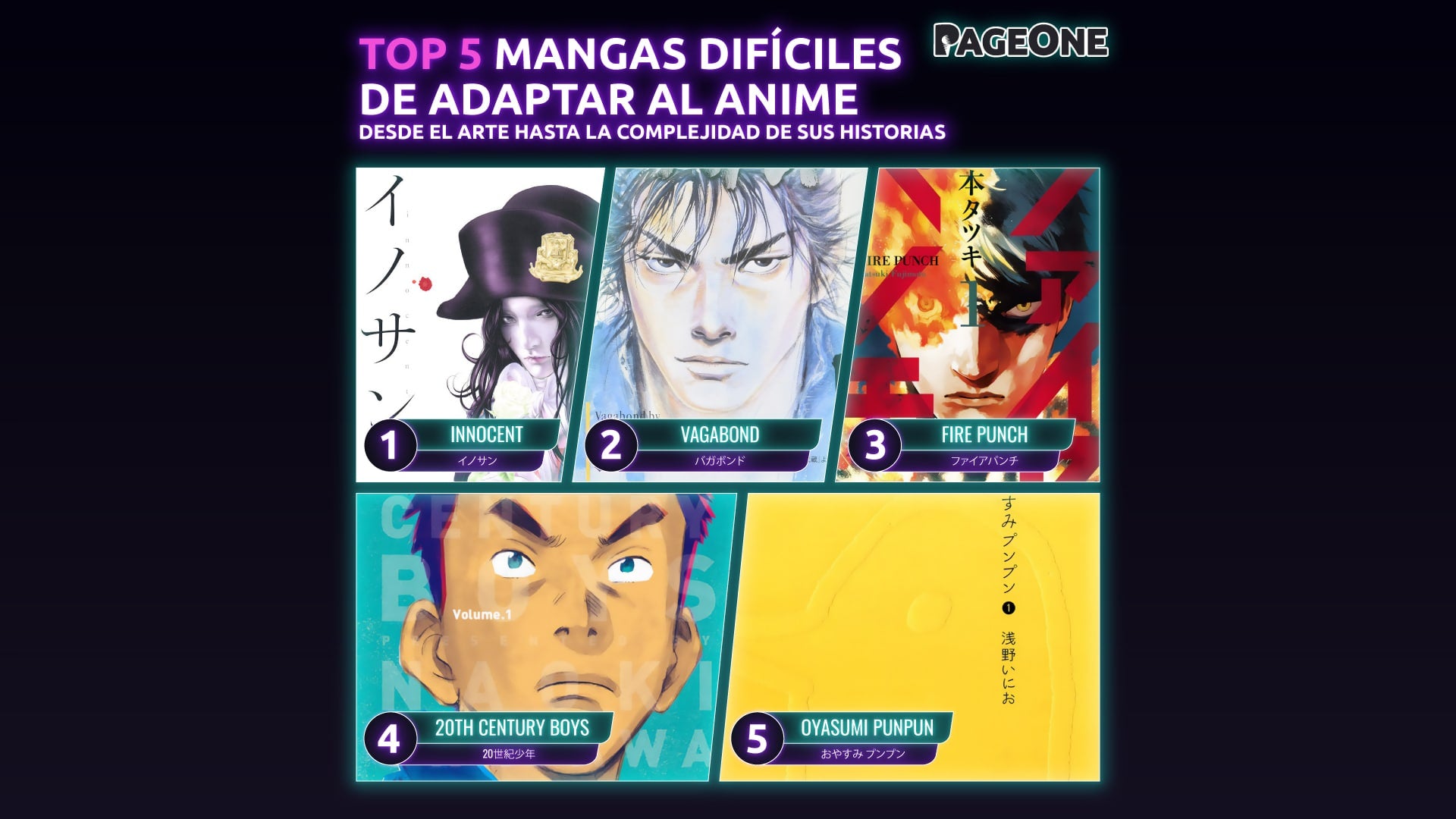 Top 5 mangas difíciles de adaptar al anime