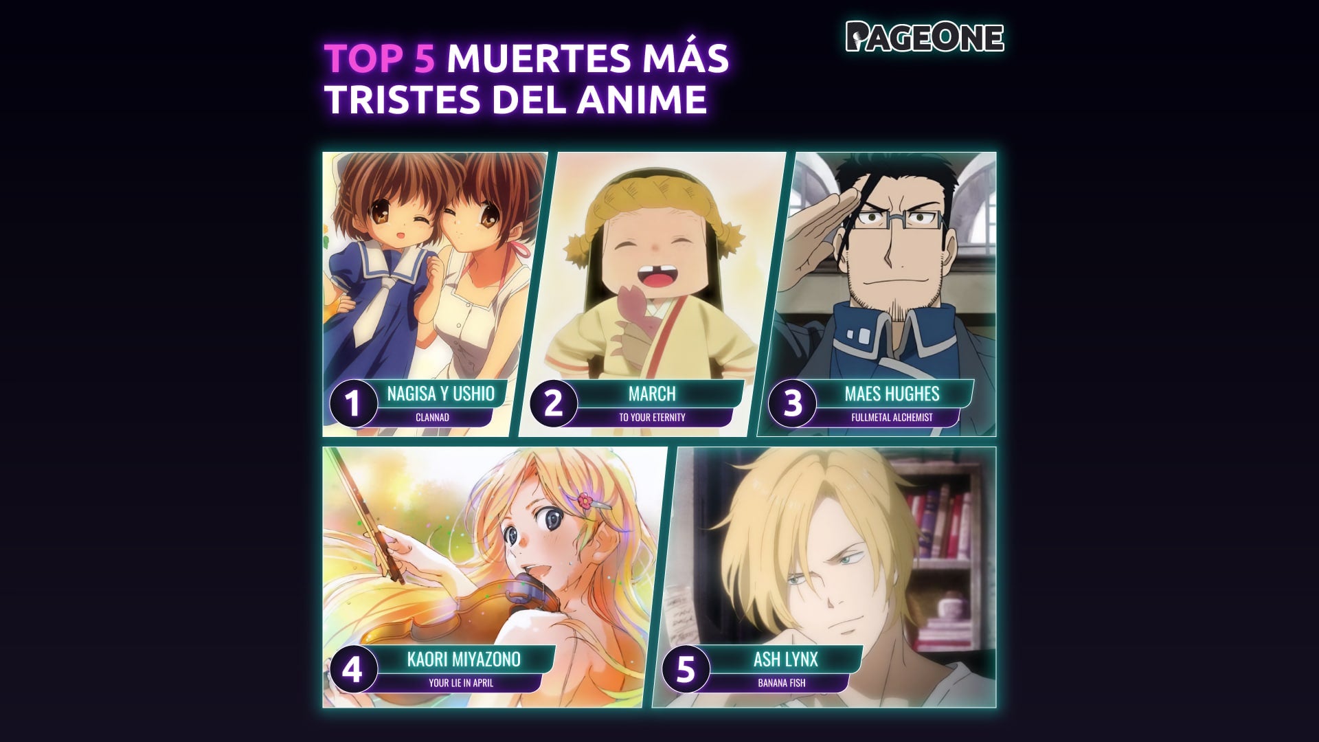 Top 5 muertes más tristes del anime