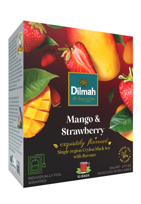 Té Negro Fun Mango Frutilla - Caja De 10 Bolsitas - Dilmah